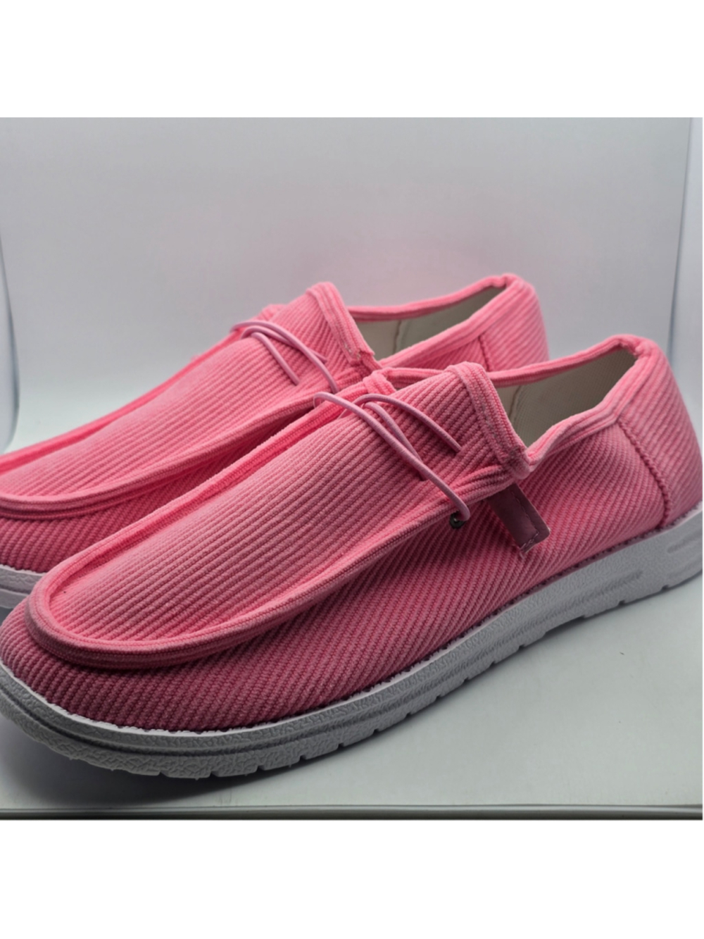 Women's Unbranded Pink Corduroy Slip-On Sneakers Size 10 - Picture 3 of 8